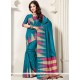 Weaving Work Blue Traditional Saree