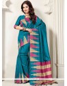 Weaving Work Blue Traditional Saree