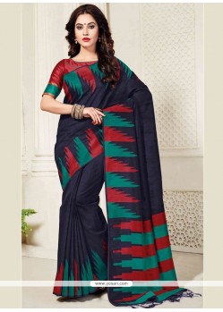 Weaving Work Navy Blue Traditional Saree