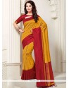 Mustard Weaving Work Art Silk Traditional Saree