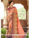 Fancy Fabric Peach Saree