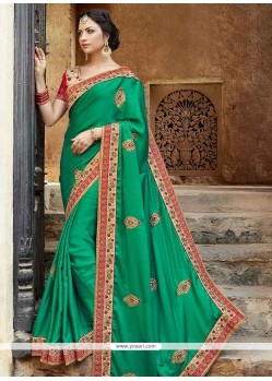 Green Fancy Fabric Designer Saree