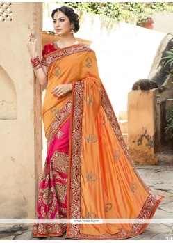 Embroidered Work Half N Half Designer Saree