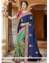 Patch Border Work Fancy Fabric Designer Half N Half Saree