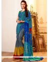 Multi Colour Print Work Printed Saree