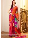 Faux Georgette Multi Colour Print Work Printed Saree