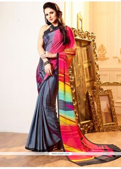 Multi Colour Printed Saree