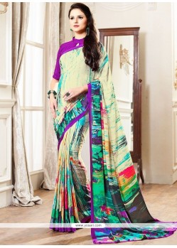 Multi Colour Printed Saree