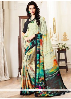 Faux Georgette Print Work Printed Saree