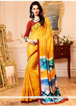 Faux Georgette Multi Colour Print Work Printed Saree