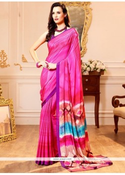 Print Work Faux Georgette Printed Saree