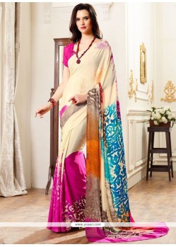 Faux Georgette Multi Colour Print Work Printed Saree