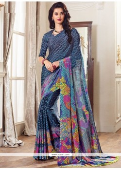 Faux Georgette Multi Colour Printed Saree