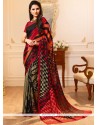 Multi Colour Print Work Faux Georgette Printed Saree