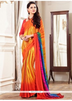 Faux Georgette Printed Saree