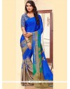 Faux Georgette Print Work Printed Saree