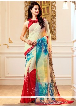 Faux Georgette Printed Saree