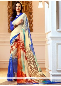 Multi Colour Printed Saree