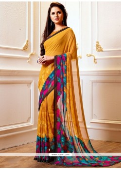 Faux Georgette Print Work Printed Saree