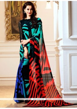 Faux Georgette Print Work Printed Saree