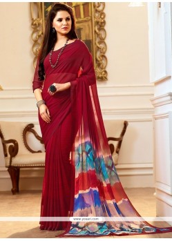 Faux Georgette Multi Colour Printed Saree