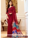 Faux Georgette Multi Colour Printed Saree