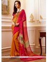 Print Faux Georgette Printed Saree In Multi Colour