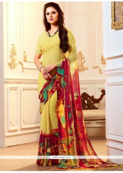 Print Faux Georgette Printed Saree In Multi Colour