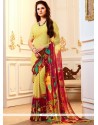 Print Faux Georgette Printed Saree In Multi Colour