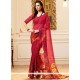 Multi Colour Print Work Faux Georgette Printed Saree