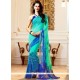 Multi Colour Print Work Faux Georgette Printed Saree