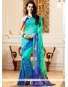 Multi Colour Print Work Faux Georgette Printed Saree