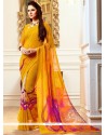 Print Work Faux Georgette Printed Saree