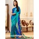 Multi Colour Print Work Faux Georgette Printed Saree