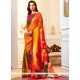 Multi Colour Print Work Faux Georgette Printed Saree