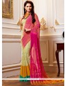 Multi Colour Print Work Faux Georgette Printed Saree