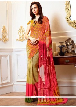 Faux Georgette Print Work Printed Saree