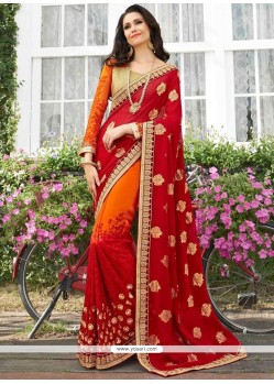 Embroidered Work Shaded Saree