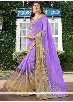 Faux Georgette Embroidered Work Saree