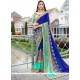 Faux Georgette Blue Classic Designer Saree