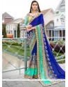 Faux Georgette Blue Classic Designer Saree