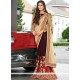 Beige And Brown Embroidered Work Designer Half N Half Saree