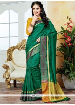 Art Silk Green Traditional Designer Saree