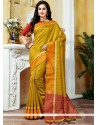 Mustard Art Silk Traditional Designer Saree