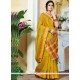 Weaving Art Silk Traditional Saree In Mustard