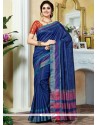 Blue Weaving Work Art Silk Traditional Designer Saree