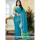 Art Silk Blue Weaving Work Traditional Designer Saree