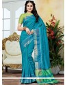 Art Silk Blue Weaving Work Traditional Designer Saree