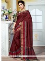 Art Silk Maroon Designer Traditional Saree