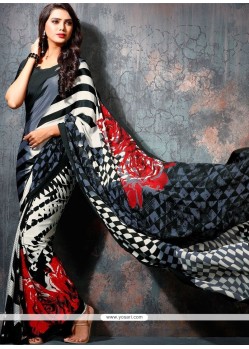 Multi Colour Print Work Printed Saree